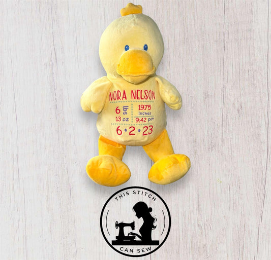 Personalized Stuffed Animal with Birth Stats